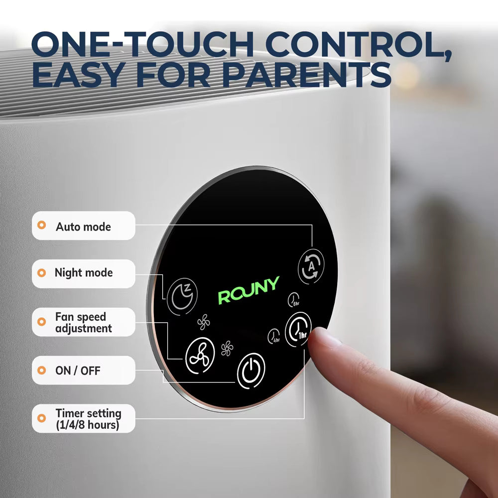 2-in-1 Air Purifier and Humidifier with H13 True HEPA Filter Suitable for People with Allergies and Pet Families, White