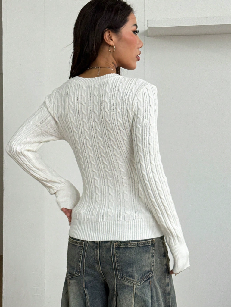 Coolane Women's Fall Winter Vintage Preppy Y2K Daily Wear Going Out Renaissance Fair Club Grey V-Neck Sweater,Fall