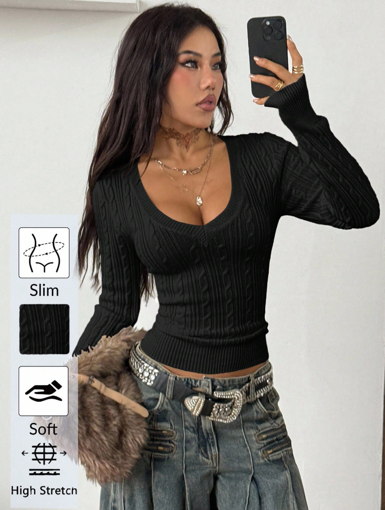 Coolane Women's Fall Winter Vintage Preppy Y2K Daily Wear Going Out Renaissance Fair Club Grey V-Neck Sweater,Fall